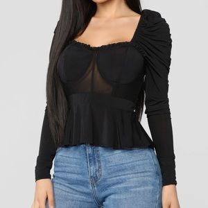 NWOT FASHION NOVA MESH BLOUSE